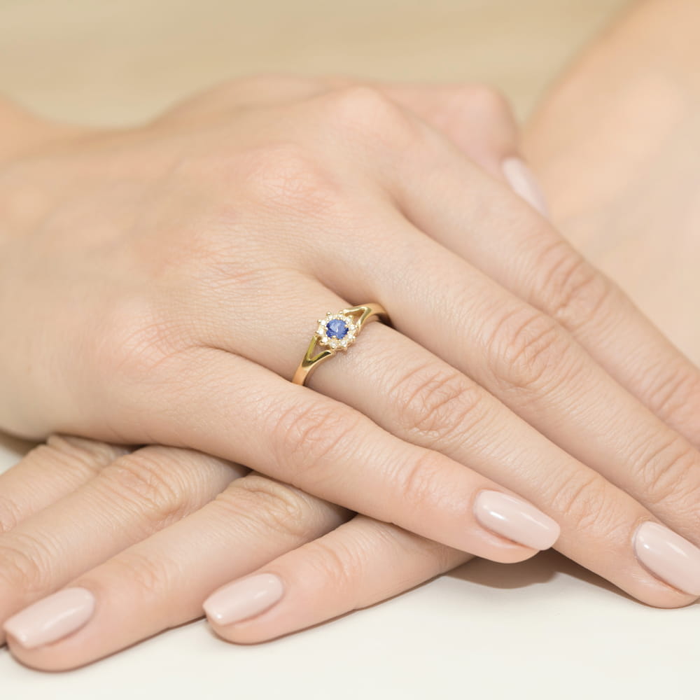 Pierścionek Tanzanit 0,15ct żółte złoto 4 Pierścionek Tanzanit 0,15ct żółte złoto - obrazek 4