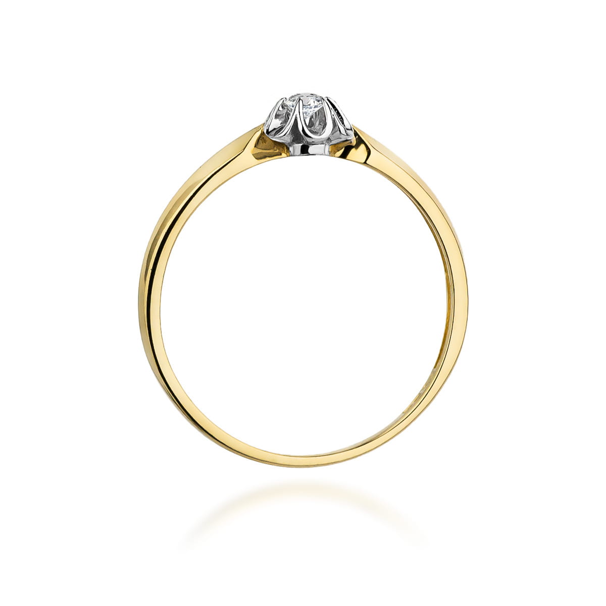 Pierścionek Diament 0,04ct żółte złoto 3 Pierścionek Diament 0,04ct żółte złoto - obrazek 3