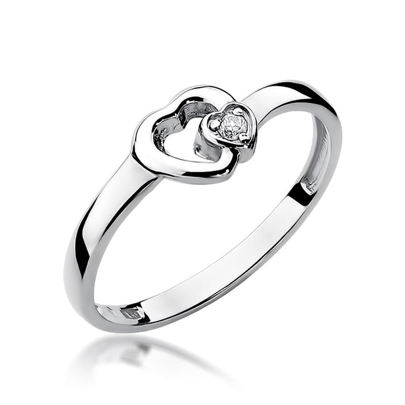 Pierścionek Diament 0,02ct białe złoto 1 Pierścionek W188 Diament 0