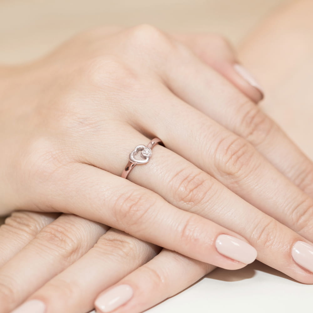 Pierścionek Diament 0,02ct różowe złoto 4 Pierścionek Diament 0,02ct różowe złoto - obrazek 4