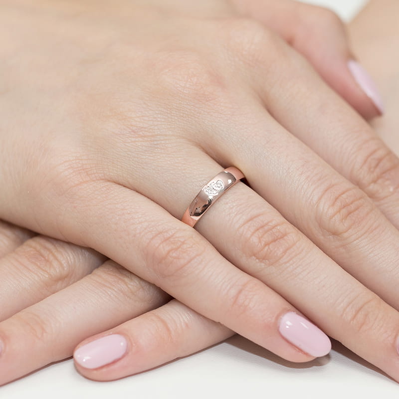 Pierścionek z diamentami różowe złoto 4 Pierścionek z diamentami różowe złoto - obrazek 4
