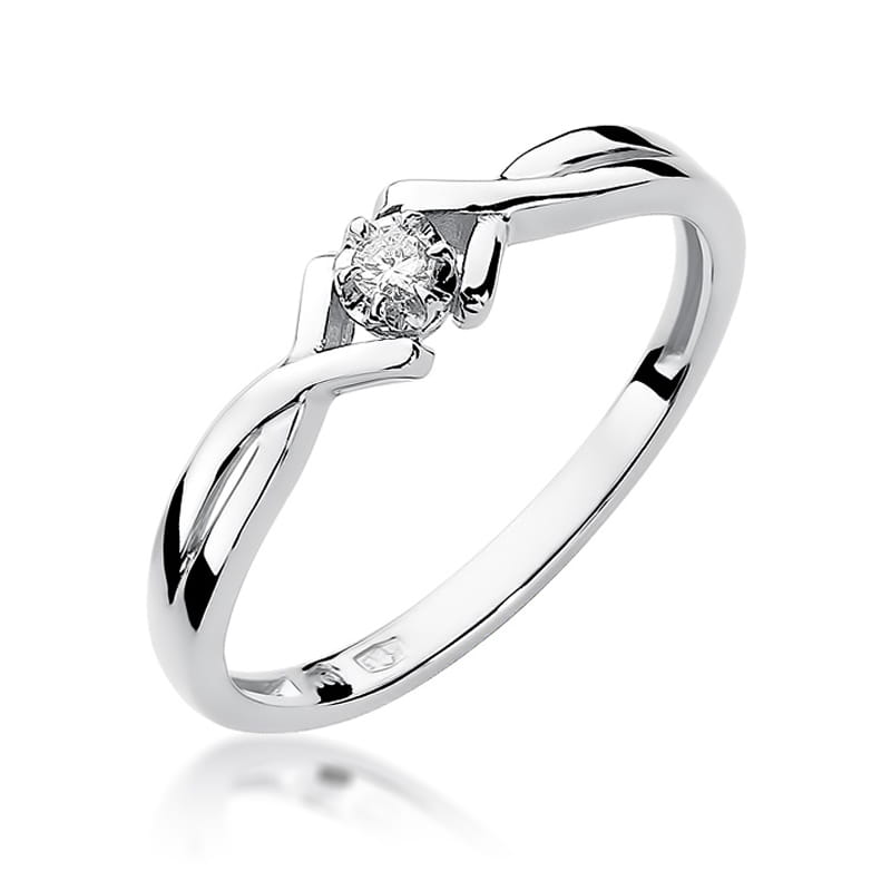 Pierścionek Diament 0,04ct białe złoto 1 Pierścionek W190 Diament 0