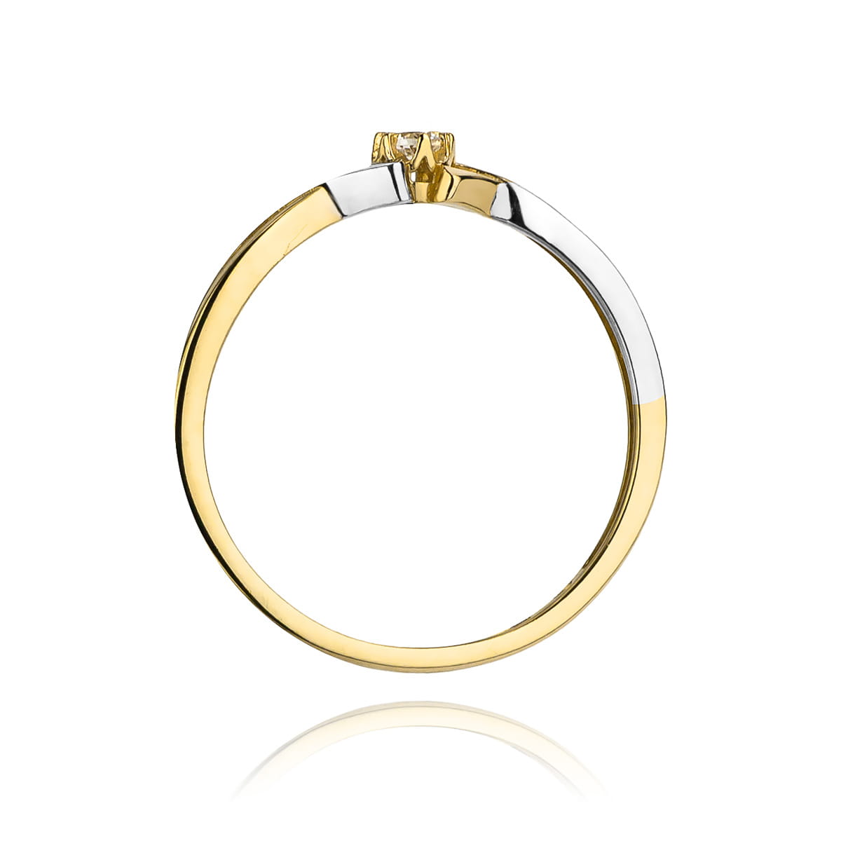 Pierścionek Diament 0,04ct żółte złoto 3 Pierścionek Diament 0,04ct żółte złoto - obrazek 3
