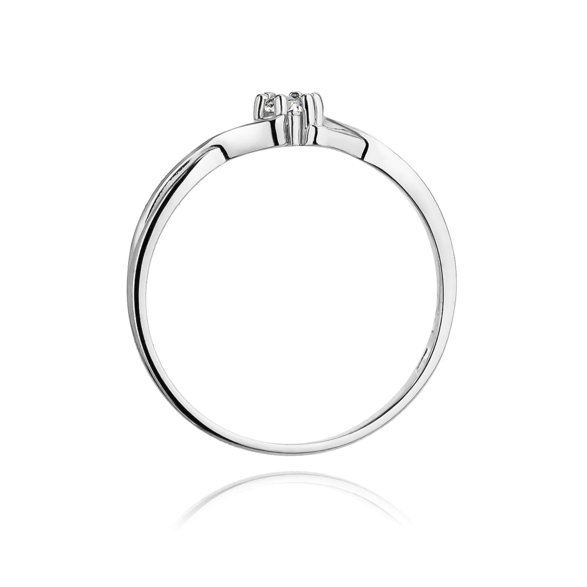 Pierścionek Diament 0,08ct białe złoto 3 Pierścionek Diament 0,08ct białe złoto - obrazek 3