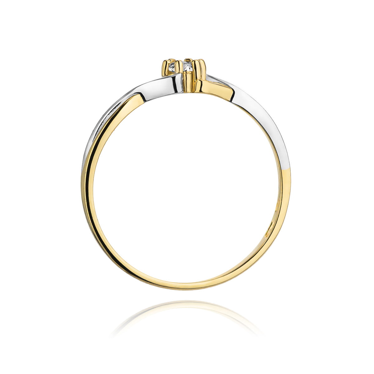 Pierścionek Diament 0,08ct żółte złoto 3 Pierścionek Diament 0,08ct żółte złoto - obrazek 3