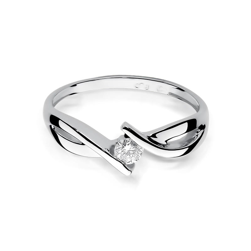 Pierścionek Diament 0,08ct białe złoto 2 08ct białe złoto Jubiler Kraków BigDIAMOND