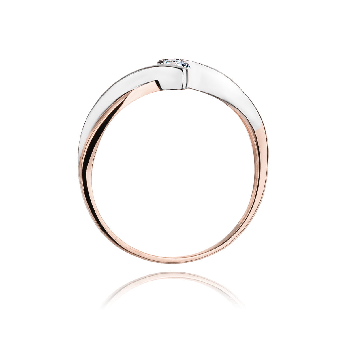 Pierścionek Diament 0,08ct różowe złoto 3 Pierścionek Diament 0,08ct różowe złoto - obrazek 3