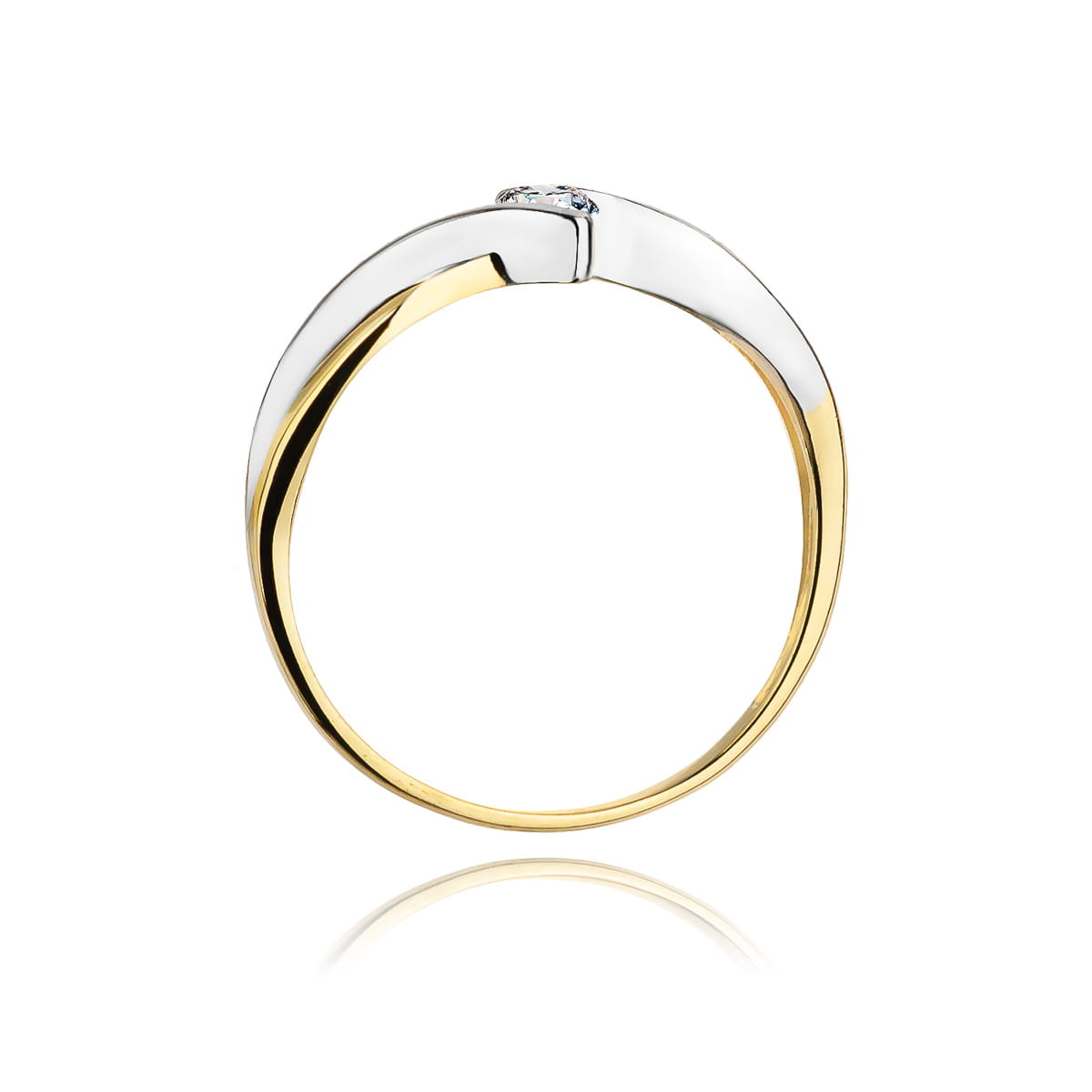 Pierścionek Diament 0,08ct żółte złoto 3 Pierścionek Diament 0,08ct żółte złoto - obrazek 3