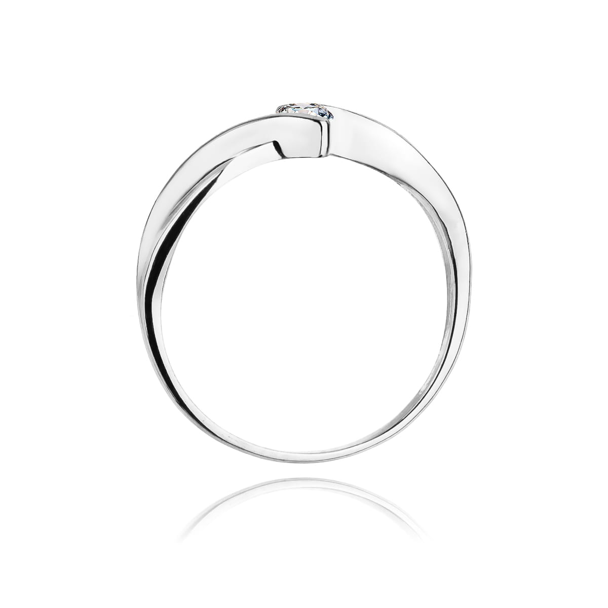 Pierścionek Diament 0,10ct białe złoto 3 Pierścionek Diament 0,10ct białe złoto - obrazek 3