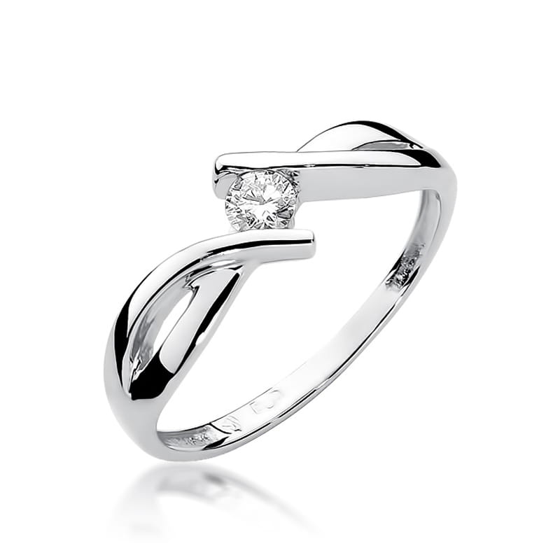 Pierścionek Diament 0,10ct białe złoto 1 Pierścionek W191B Diament 0