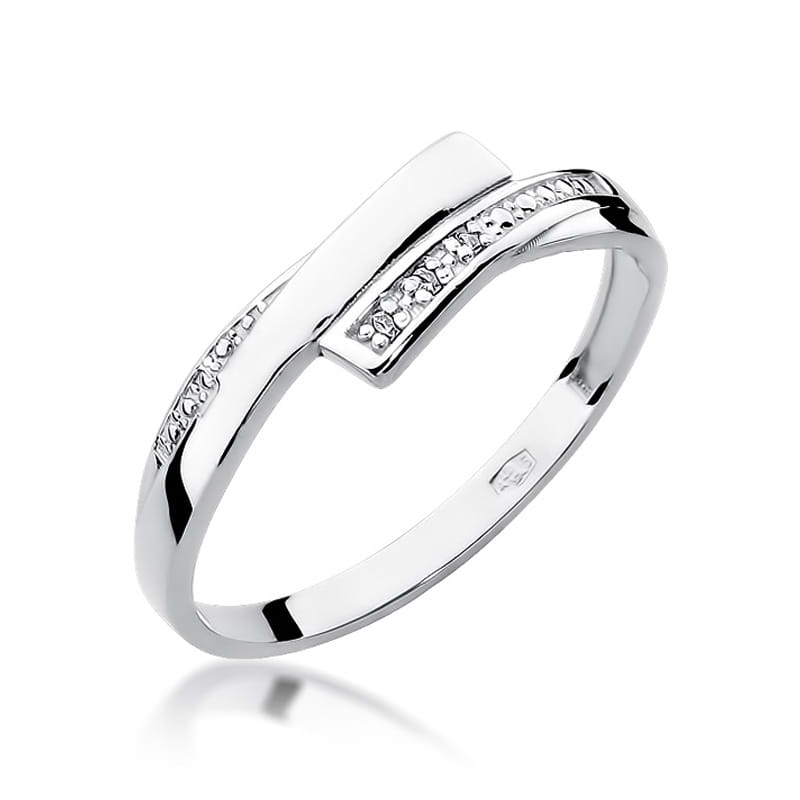 Pierścionek z diamentami białe złoto 1 Pierścionek W196 z diamentami białe złoto Jubiler Kraków BigDIAMOND
