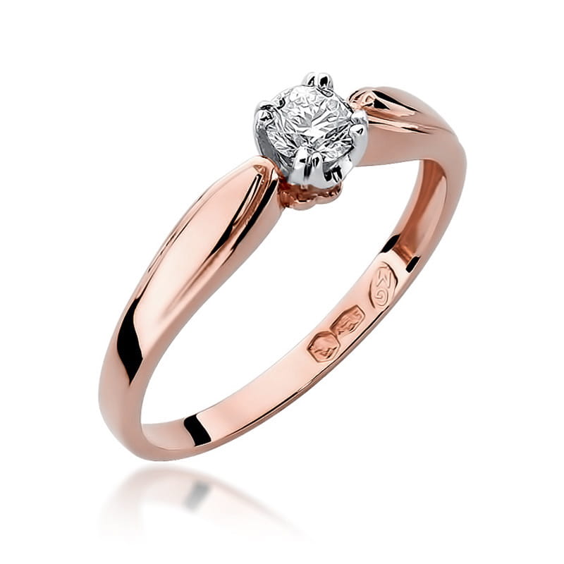 Pierścionek Diament 0,24ct różowe złoto 1 Pierścionek W197 Diament 0