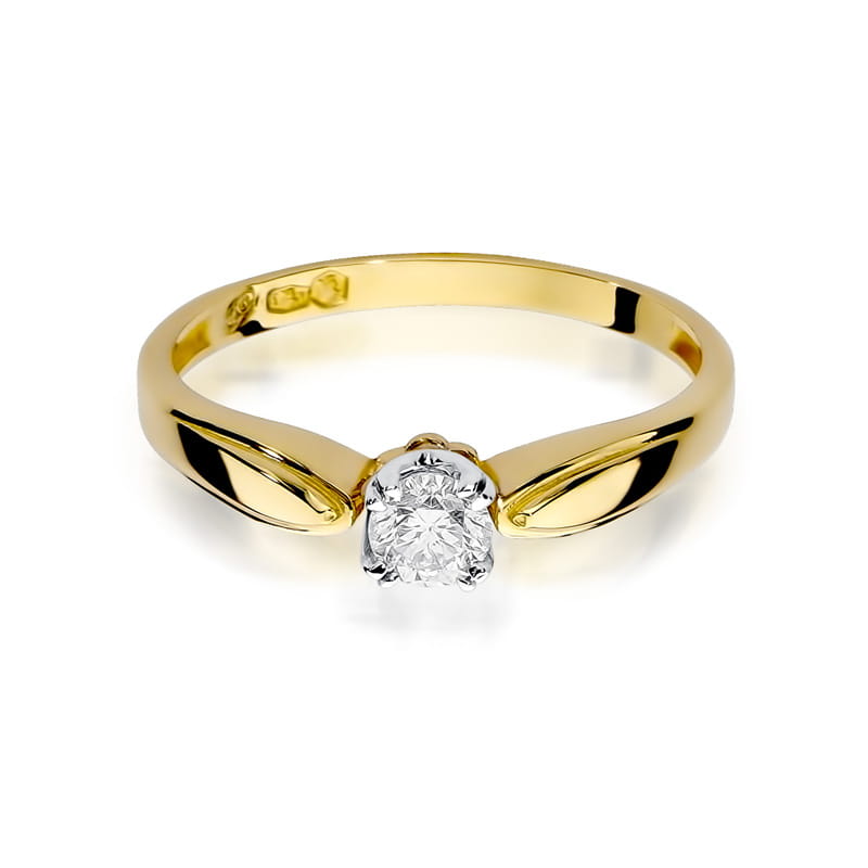 Pierścionek Diament 0,24ct żółte złoto 2 24ct żółte złoto Jubiler Kraków BigDIAMOND