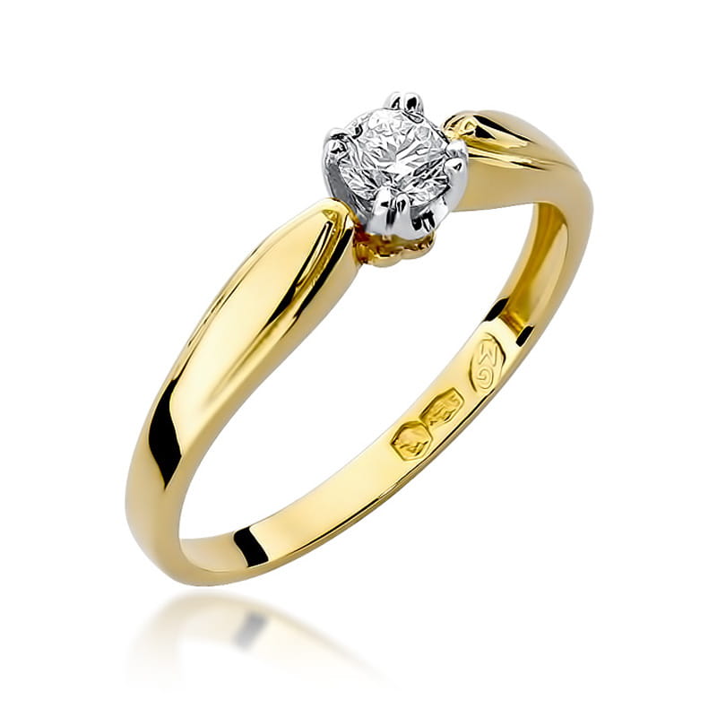 Pierścionek Diament 0,24ct żółte złoto 1 Pierścionek W197 Diament 0