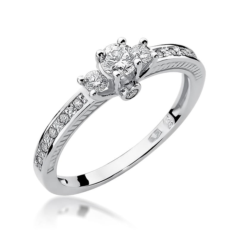 Pierścionek Diament 0,20ct białe złoto 1 Pierścionek W199 Diament 0