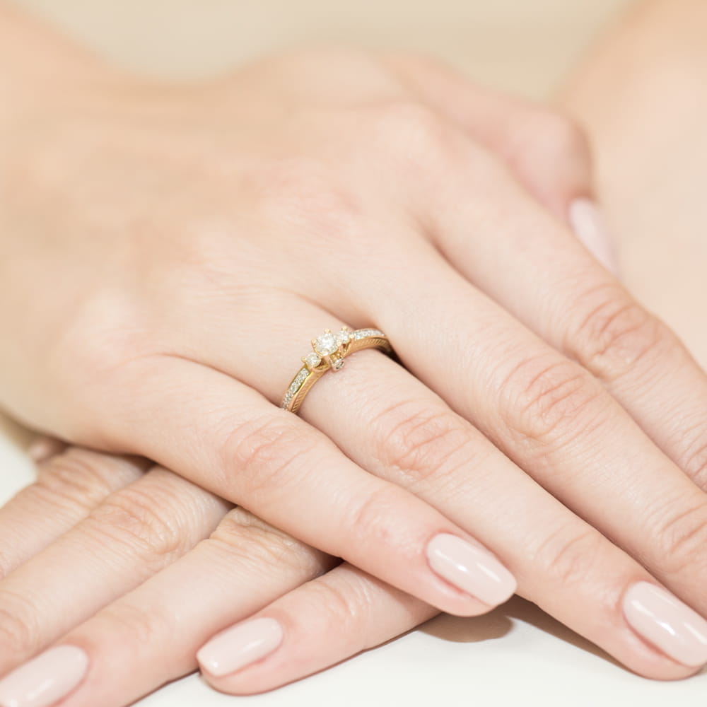Pierścionek Diament 0,20ct żółte złoto 4 Pierścionek Diament 0,20ct żółte złoto - obrazek 4