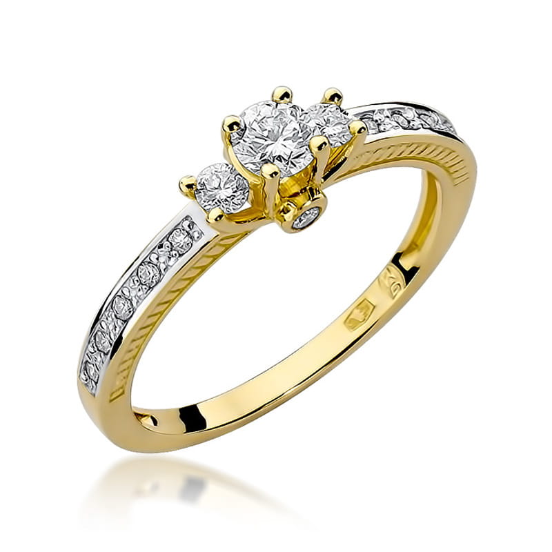 Pierścionek Diament 0,20ct żółte złoto 1 Pierścionek W199 Diament 0
