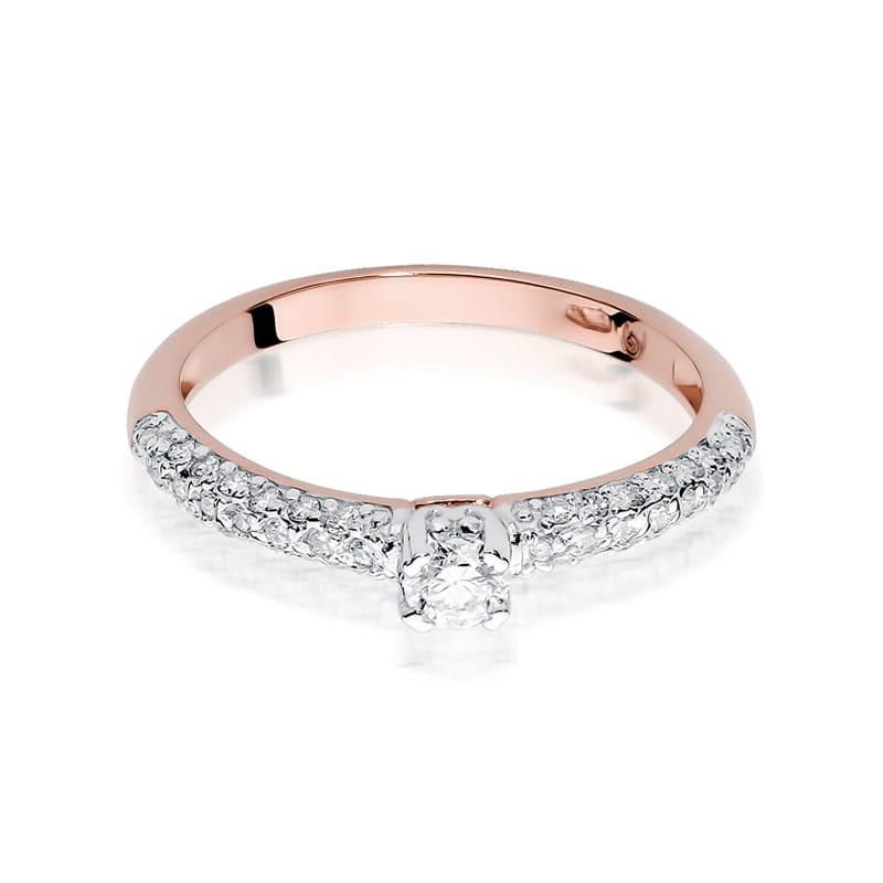 Pierścionek Diament 0,15ct różowe złoto 2 15ct różowe złoto Jubiler Kraków BigDIAMOND