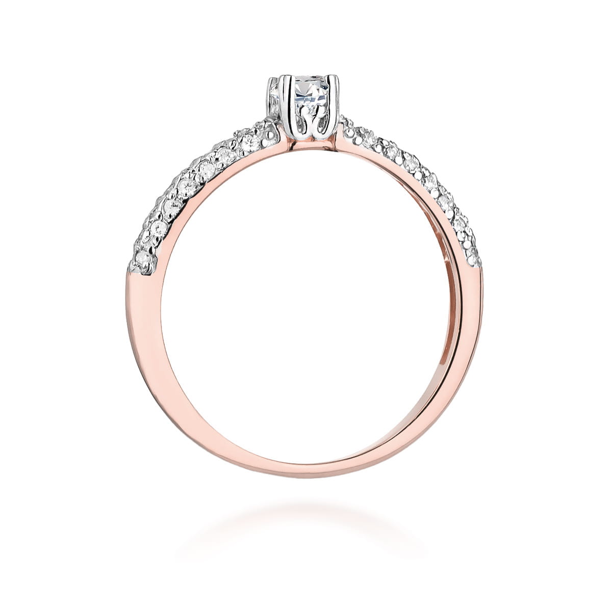 Pierścionek Diament 0,15ct różowe złoto 3 Pierścionek Diament 0,15ct różowe złoto - obrazek 3
