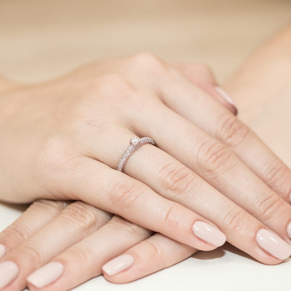 Pierścionek Diament 0,15ct różowe złoto 4 Pierścionek Diament 0,15ct różowe złoto - obrazek 4