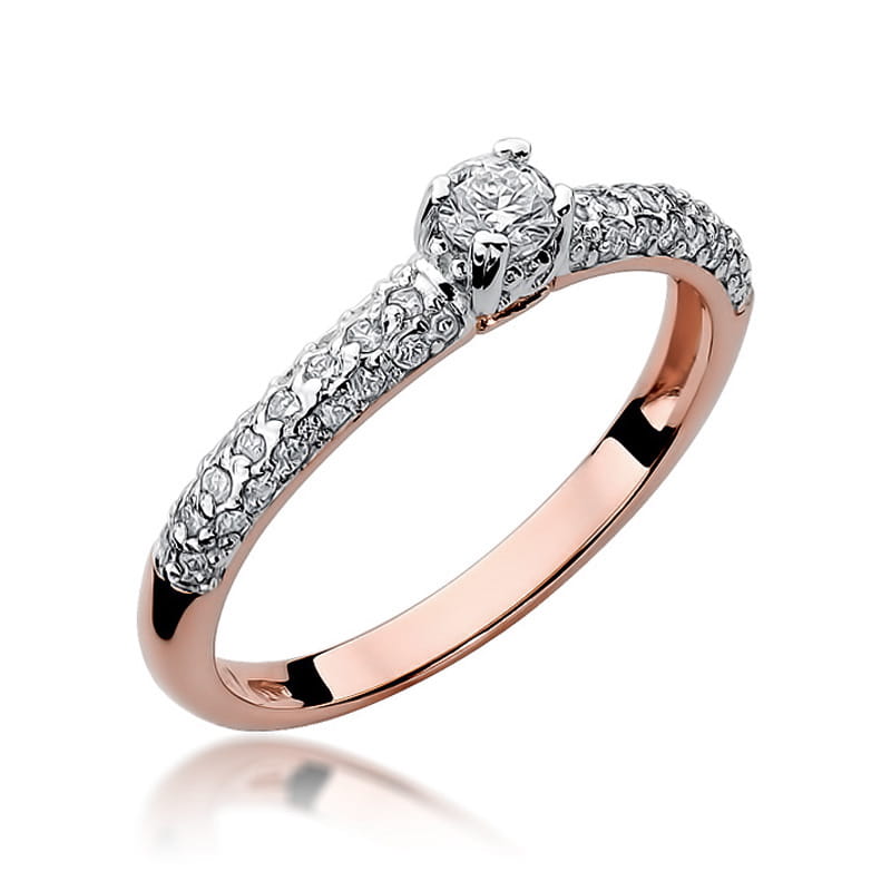 Pierścionek Diament 0,15ct różowe złoto 1 Pierścionek W200 Diament 0