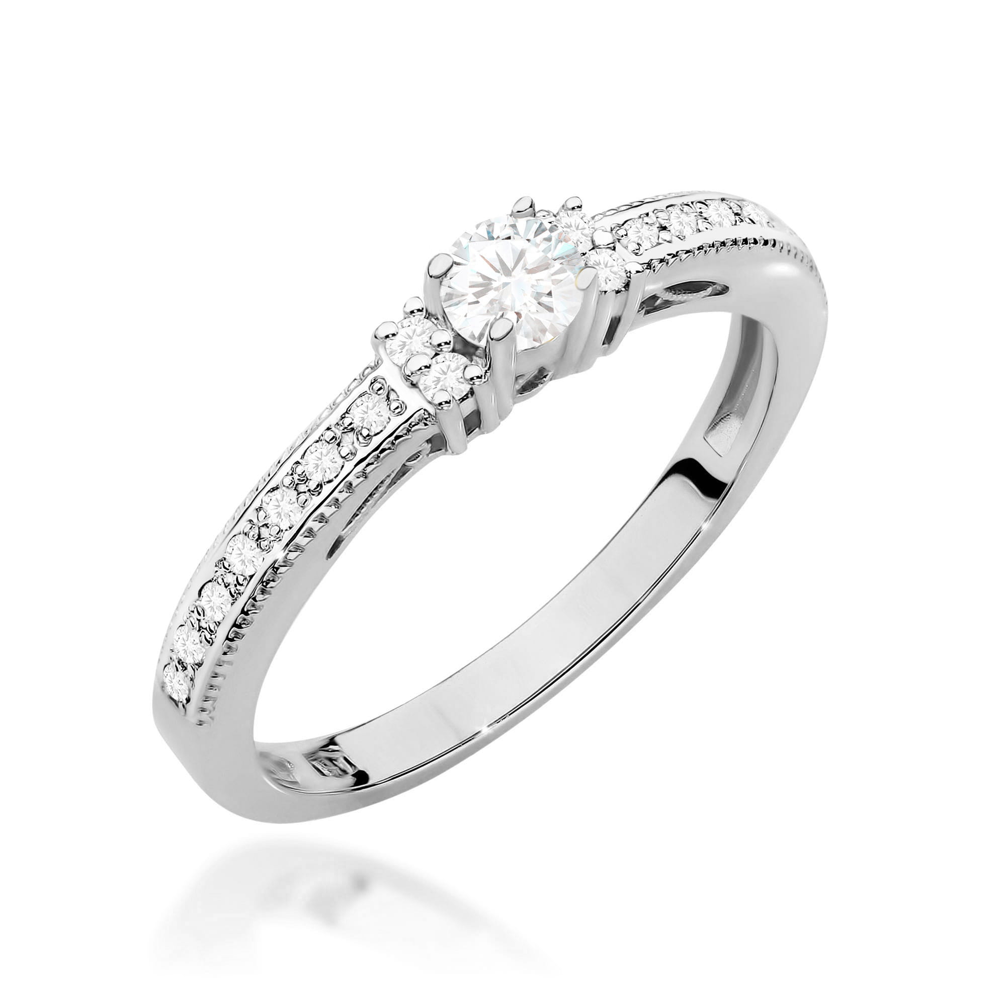 Pierścionek Diament 0,13ct białe złoto 1 Pierścionek W201 Diament 0