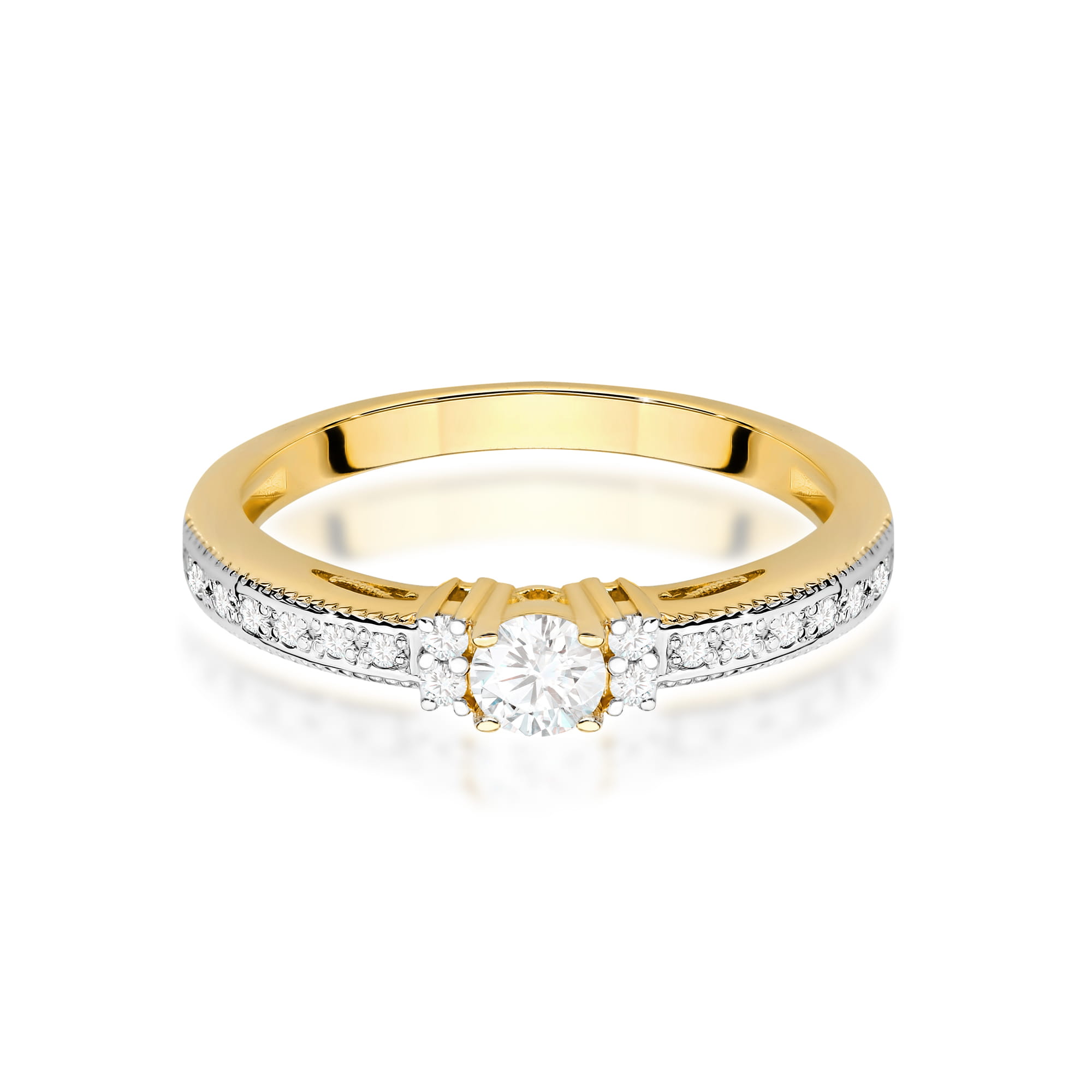 Pierścionek Diament 0,13ct żółte złoto 2 13ct żółte złoto Jubiler Kraków BigDIAMOND