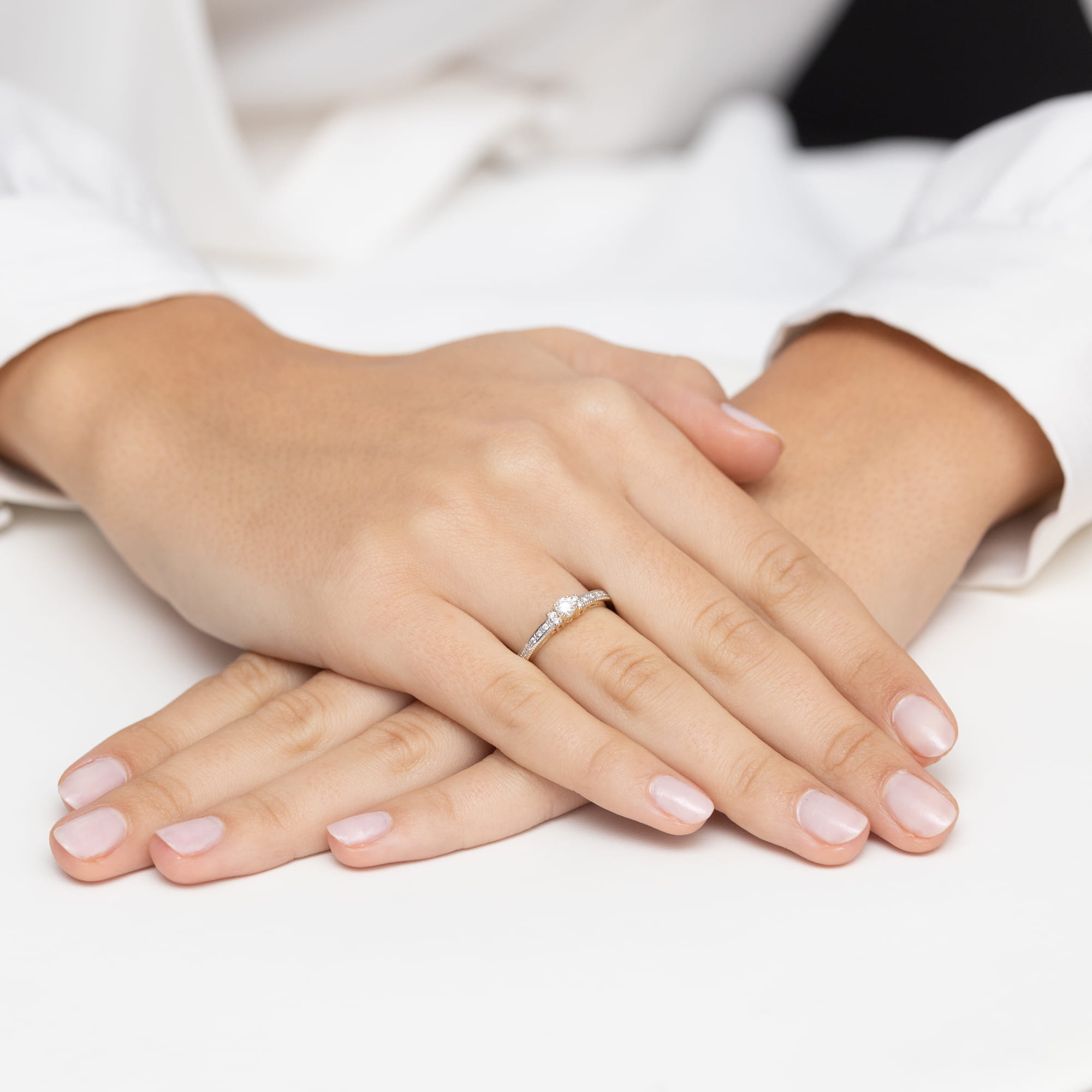 Pierścionek Diament 0,13ct żółte złoto 4 Pierścionek Diament 0,13ct żółte złoto - obrazek 4