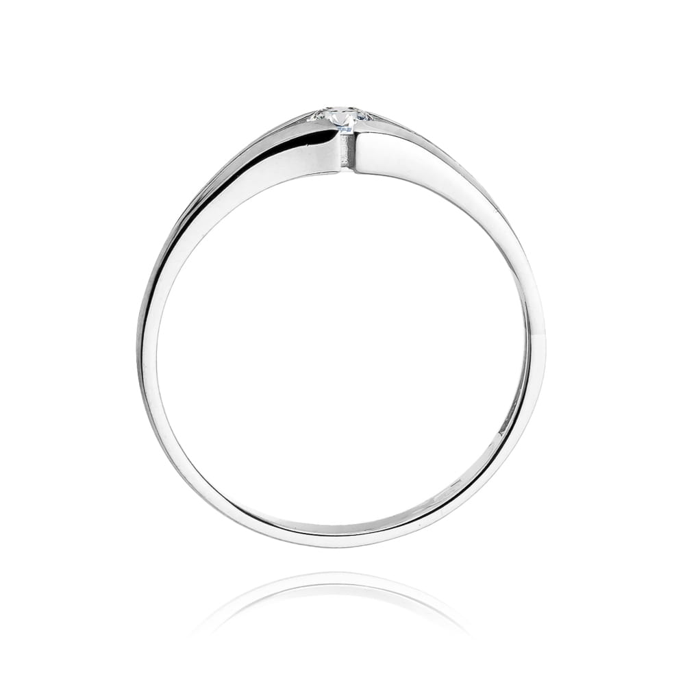 Pierścionek Diament 0,08ct białe złoto 3 Pierścionek Diament 0,08ct białe złoto - obrazek 3