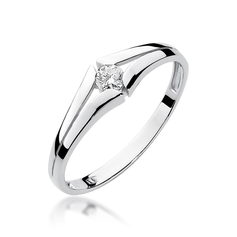 Pierścionek Diament 0,08ct białe złoto 1 Pierścionek W207 Diament 0