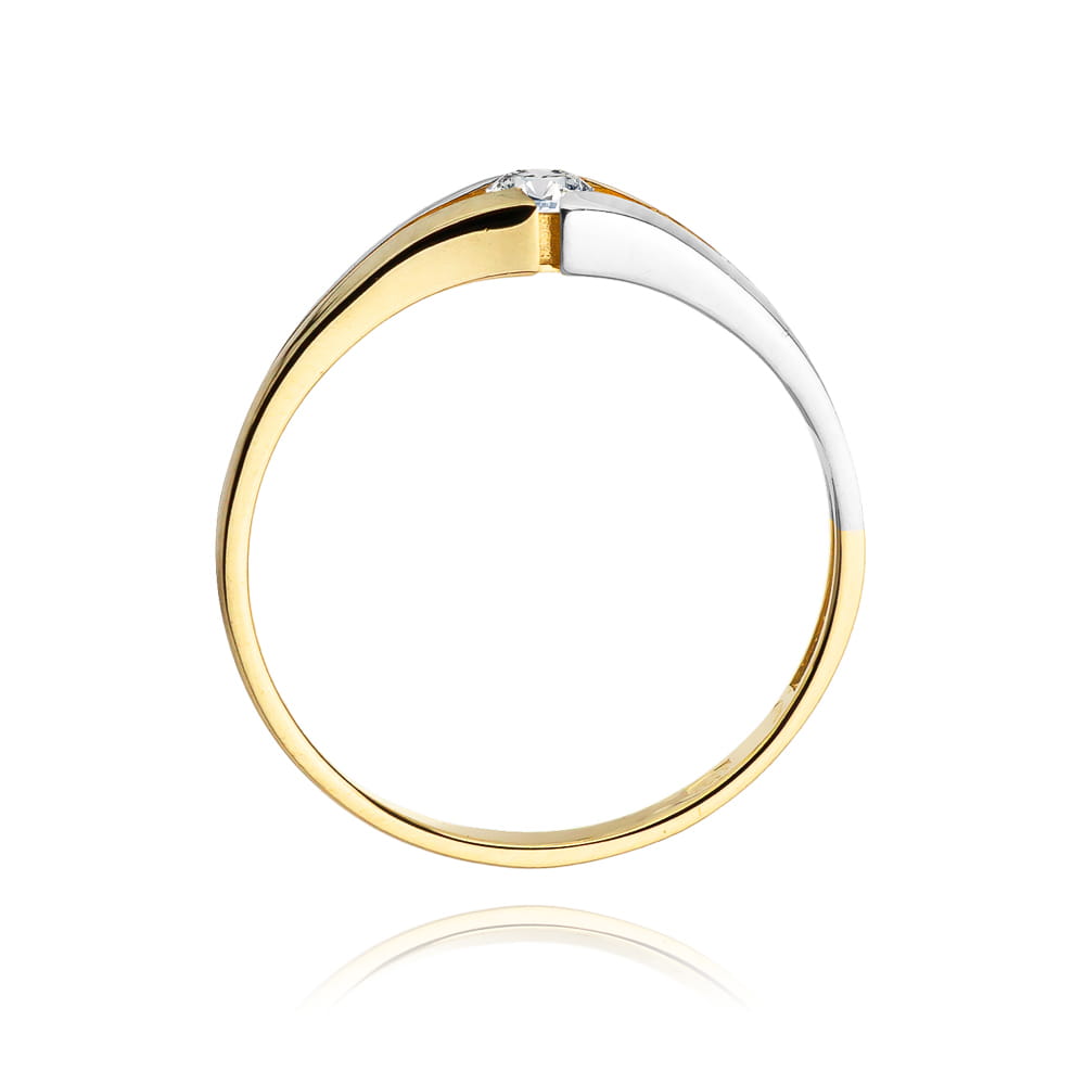 Pierścionek Diament 0,08ct żółte złoto 3 Pierścionek Diament 0,08ct żółte złoto - obrazek 3