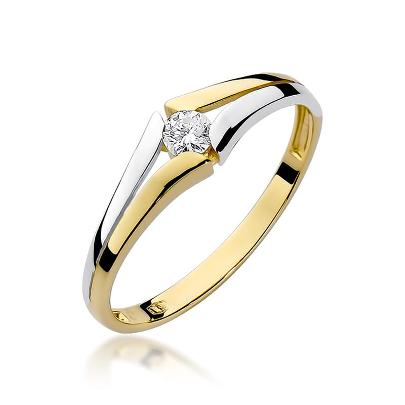 Pierścionek Diament 0,08ct żółte złoto 1 Pierścionek W207 Diament 0