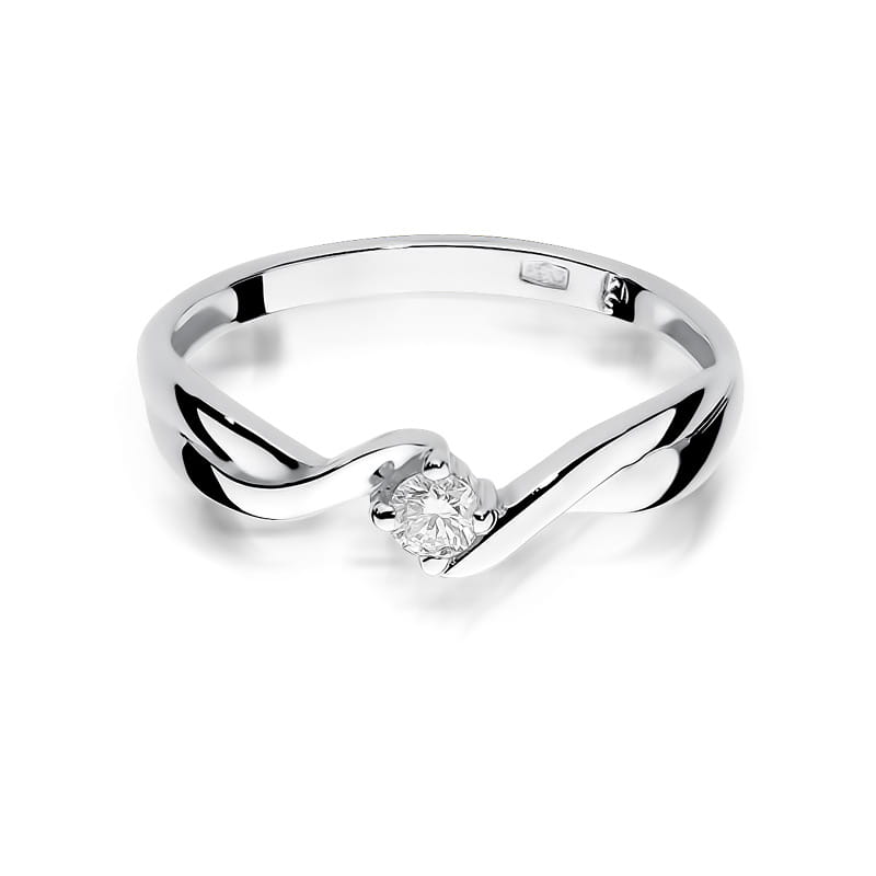 Pierścionek Diament 0,10ct białe złoto 2 10ct białe złoto Jubiler Kraków BigDIAMOND