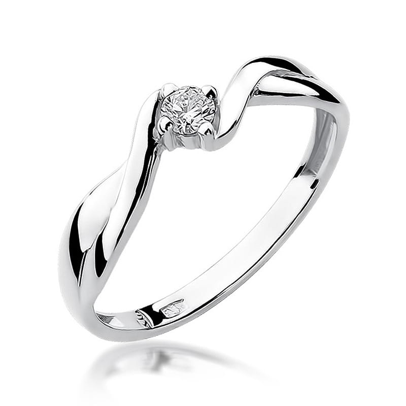 Pierścionek Diament 0,10ct białe złoto 1 Pierścionek W208 Diament 0