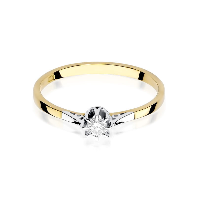 Pierścionek Diament 0,08ct żółte złoto 2 08ct żółte złoto Jubiler Kraków BigDIAMOND