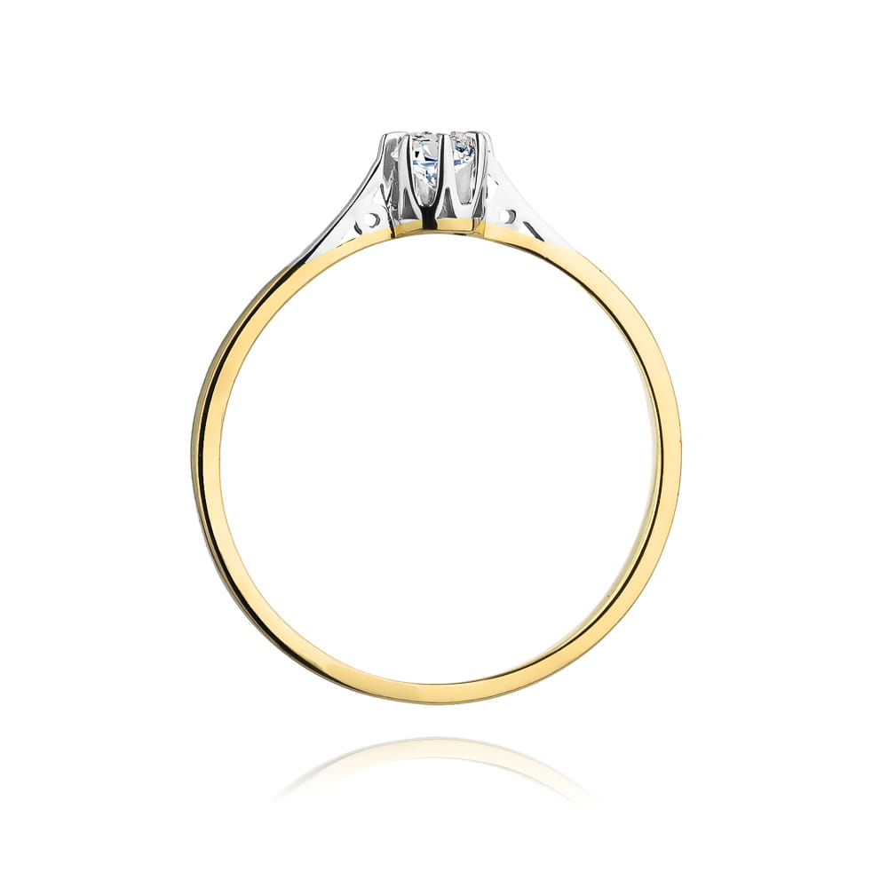Pierścionek Diament 0,08ct żółte złoto 3 Pierścionek Diament 0,08ct żółte złoto - obrazek 3