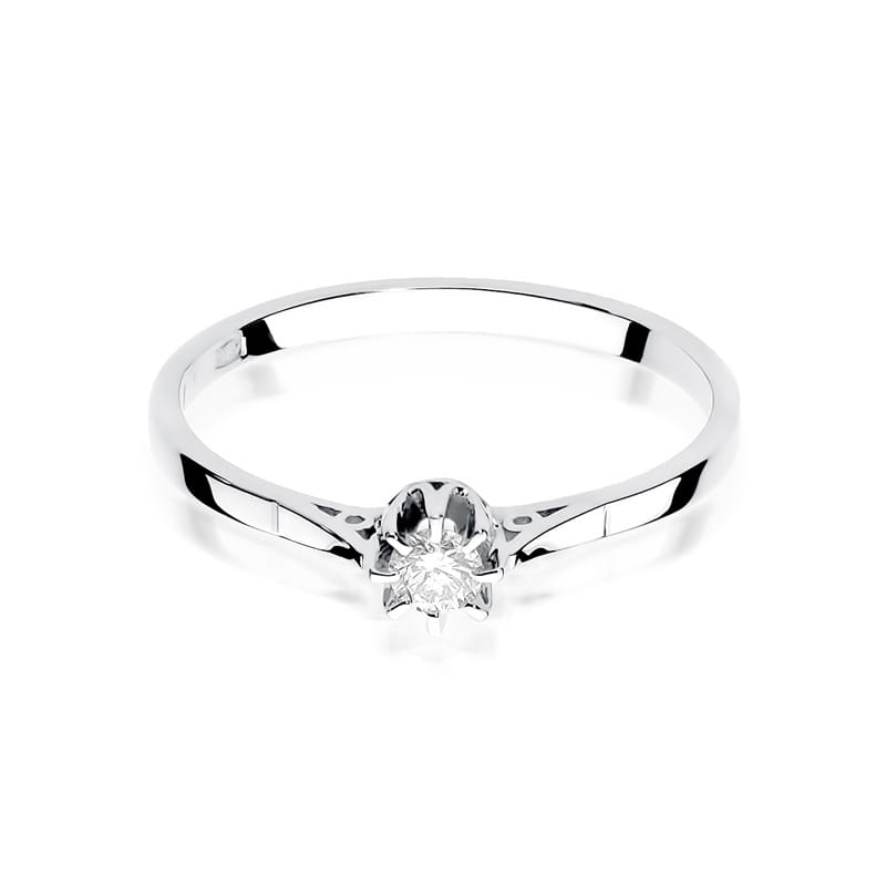 Pierścionek Diament 0,10ct białe złoto 2 10ct białe złoto Jubiler Kraków BigDIAMOND