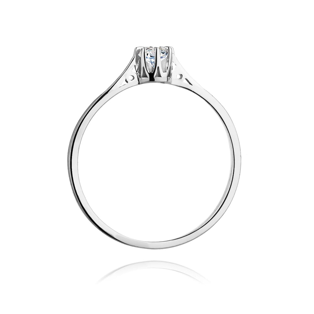 Pierścionek Diament 0,10ct białe złoto 3 Pierścionek Diament 0,10ct białe złoto - obrazek 3
