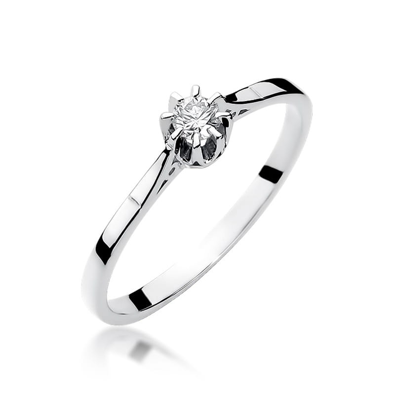 Pierścionek Diament 0,10ct białe złoto 1 Pierścionek W209 Diament 0