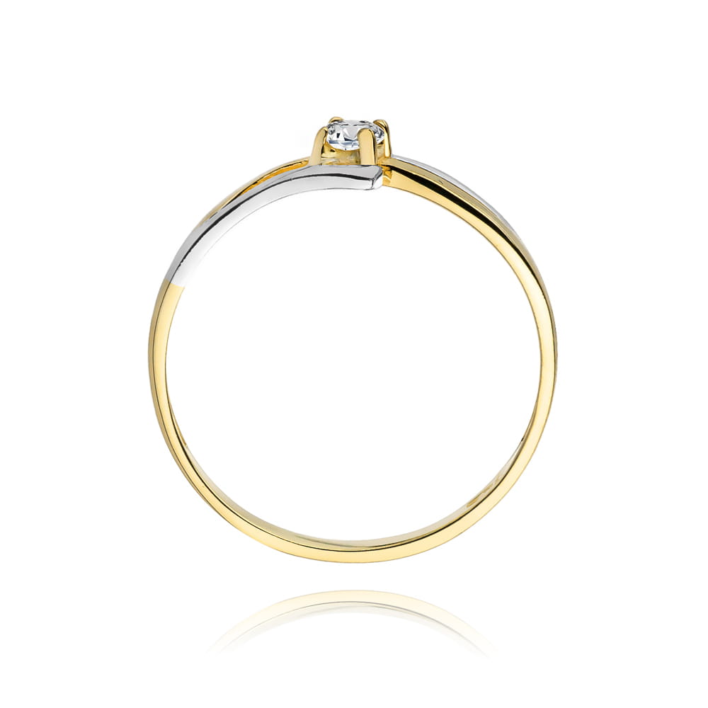 Pierścionek Diament 0,08ct żółte złoto 3 Pierścionek Diament 0,08ct żółte złoto - obrazek 3
