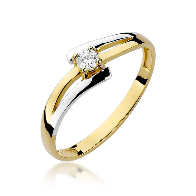 Pierścionek Diament 0,08ct żółte złoto 1 Pierścionek W210 Diament 0