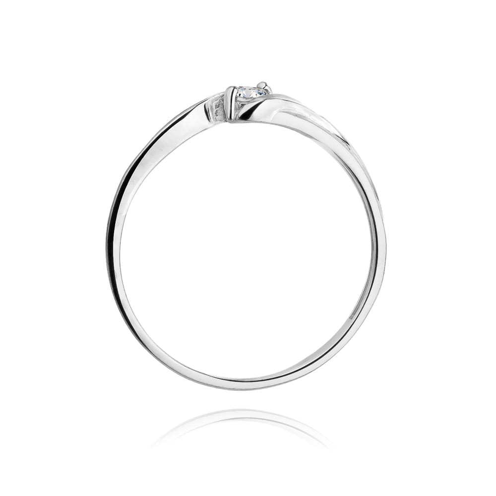 Pierścionek Diament 0,08ct białe złoto 3 Pierścionek Diament 0,08ct białe złoto - obrazek 3