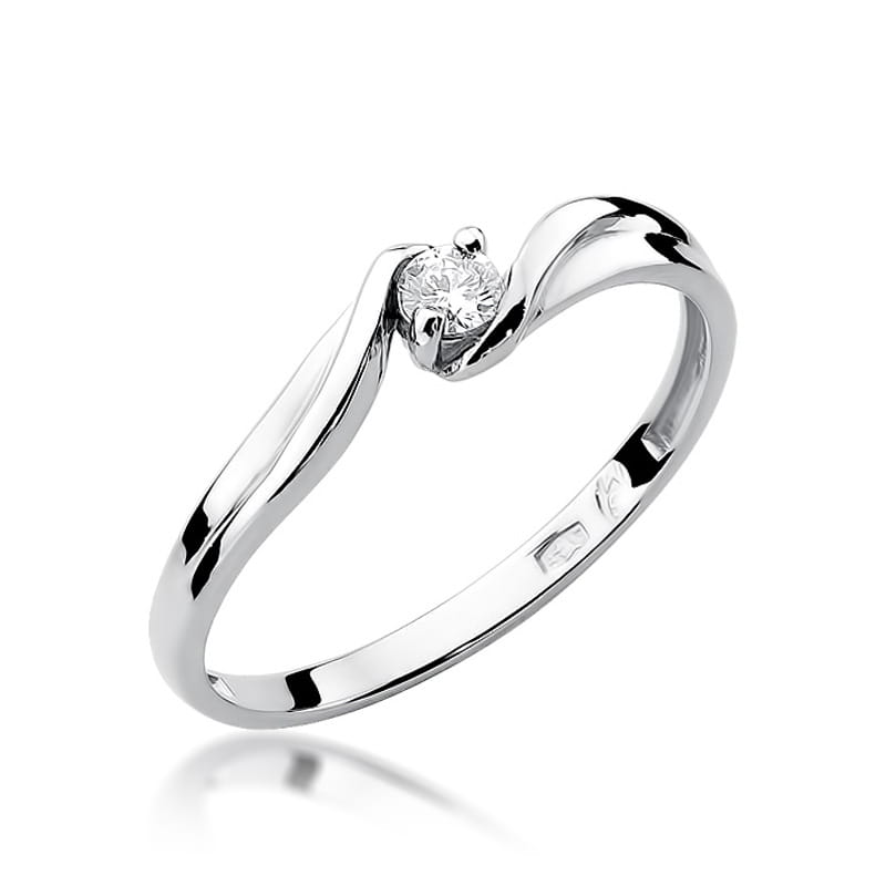 Pierścionek Diament 0,08ct białe złoto 1 Pierścionek W211 Diament 0