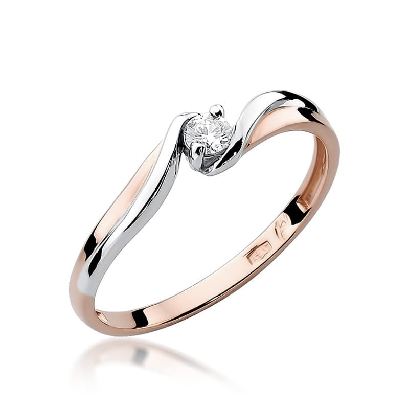 Pierścionek Diament 0,08ct różowe złoto 1 Pierścionek W211 Diament 0