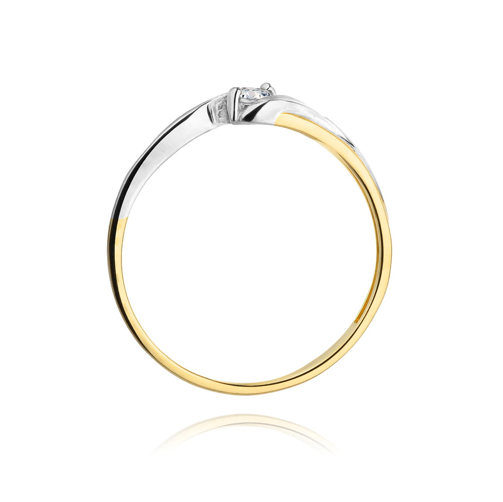 Pierścionek Diament 0,08ct żółte złoto 3 Pierścionek Diament 0,08ct żółte złoto - obrazek 3