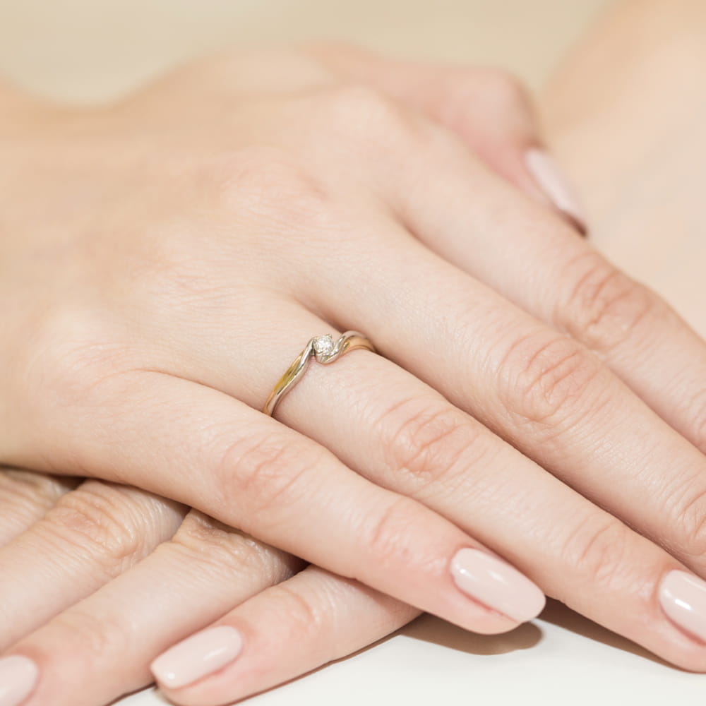 Pierścionek Diament 0,08ct żółte złoto 4 Pierścionek Diament 0,08ct żółte złoto - obrazek 4