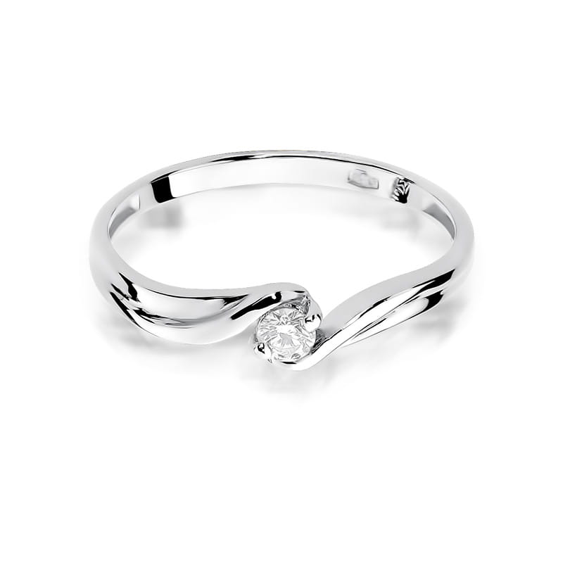 Pierścionek Diament 0,10ct białe złoto 2 10ct białe złoto Jubiler Kraków BigDIAMOND