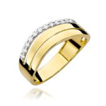 Pierścionek W214 z diamentami żółte złoto Jubiler Kraków BigDIAMOND
