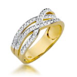 Pierścionek W215 z diamentami żółte złoto Jubiler Kraków BigDIAMOND