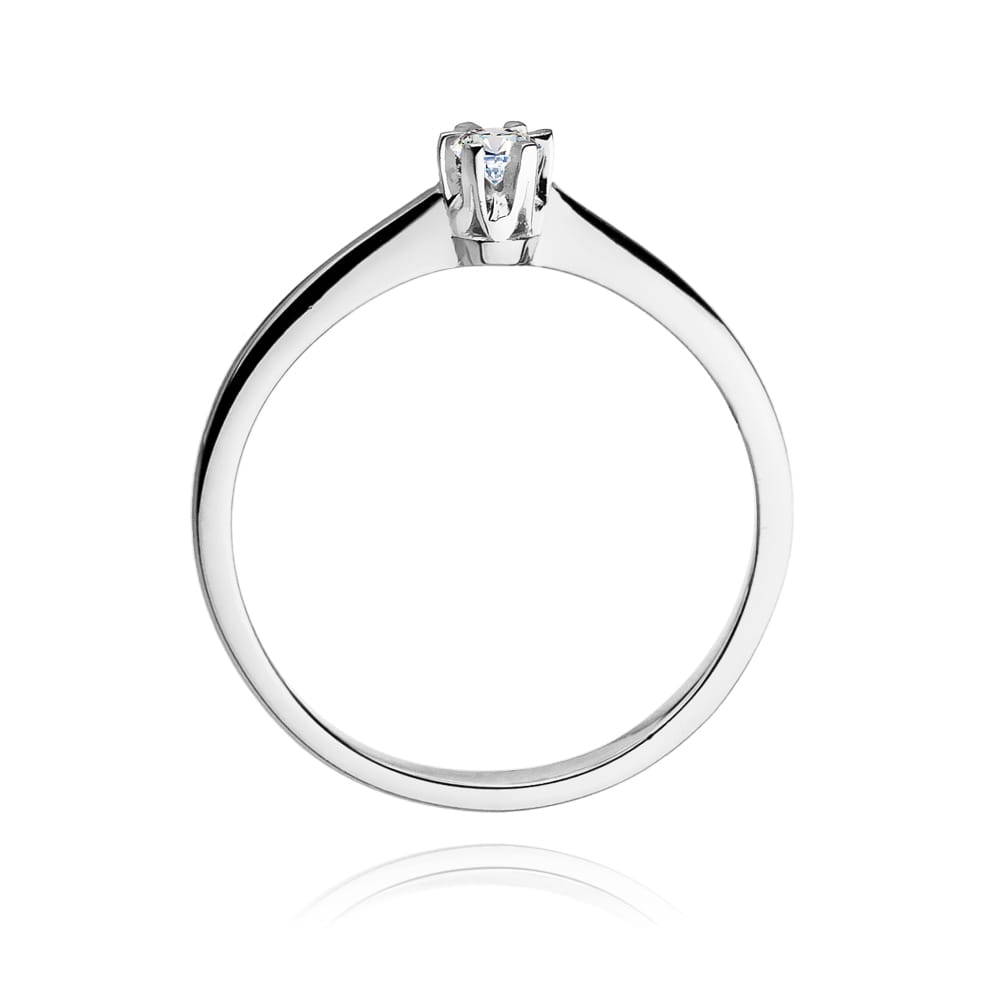 Pierścionek Diament 0,10ct białe złoto 3 Pierścionek Diament 0,10ct białe złoto - obrazek 3